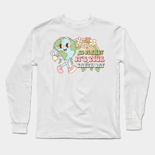 Go Planet Its Your Earth Day 2024 Environment Retro Long Sleeve T-Shirt